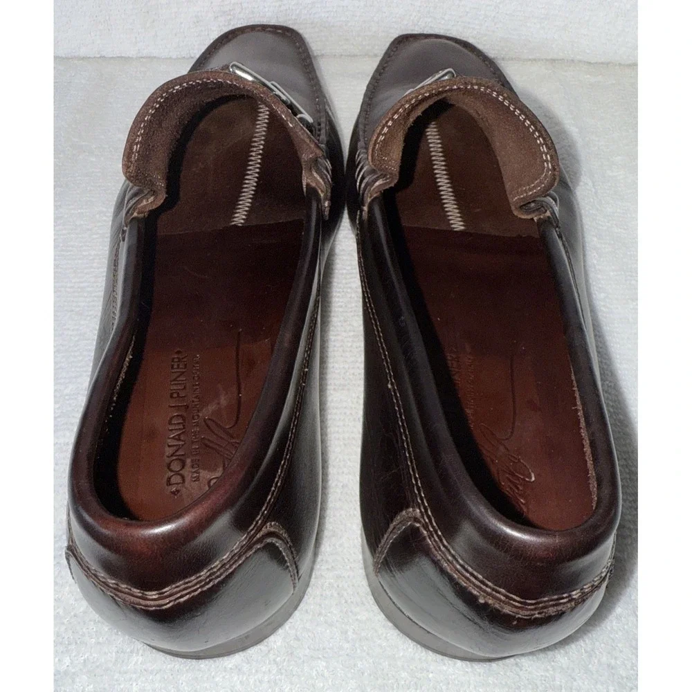Donald J Pliner Men's Brown Leather Horsebit Loafers Italian Drivers Size 8M